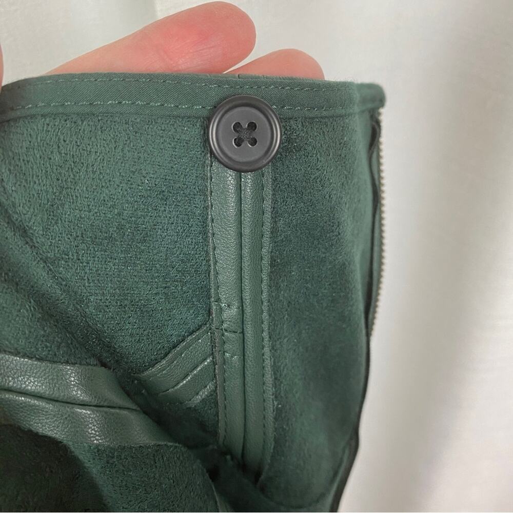 Anthropologie Green Faux Leather Samira Cropped Jumpsuit Sz.2 - Picture 15 of 16